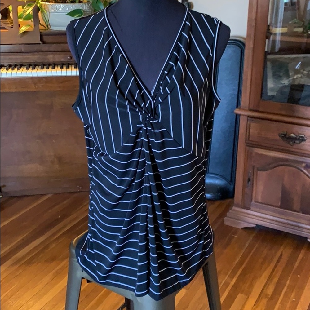 Flattering Black and White Striped Top